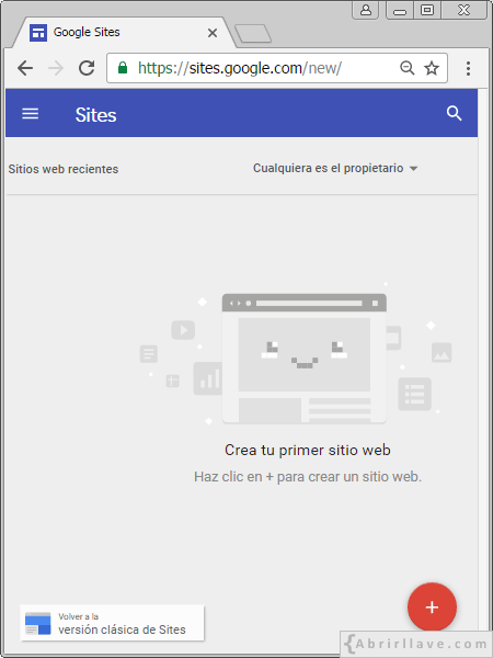 Crear tu primer sitio web con Google Sites.