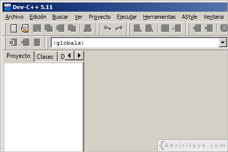 Visualización en pantalla del programa Dev-C++.