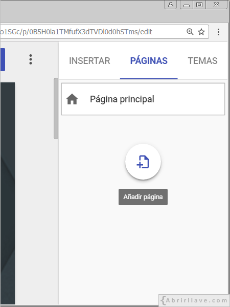 Páginas en Google Sites.