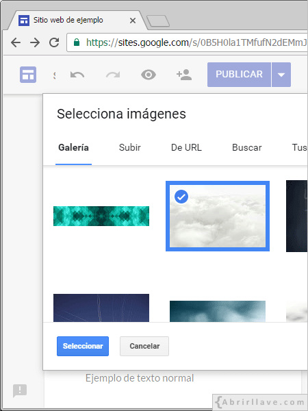 Cambiar el color de fondo de la sección de un texto | Tutorial de Google  Sites | Abrirllave.com