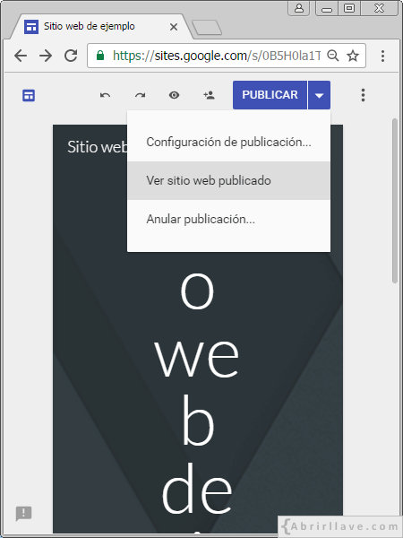 Ver sitio web publicado en Internet.