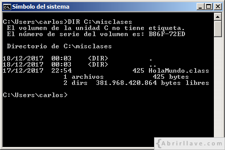 DIR C:\misclases